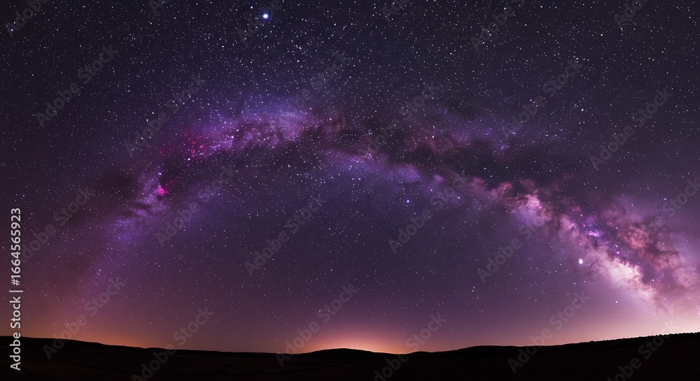 Fototapeta premium Milky Way Embrace: Night Sky Panorama