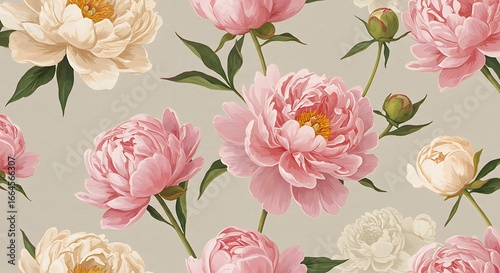 Blushing Peonies: A Botanical Tapestry