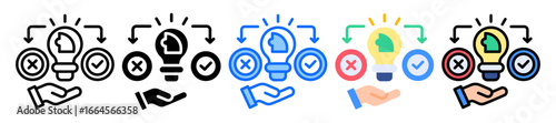 Hypothesize Solution icon Multi Style Vector Illustration