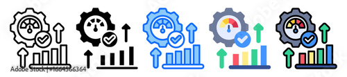 Performance Optimization icon Multi Style Vector Illustration