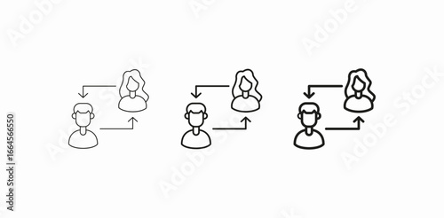 male female communication icon sign vector