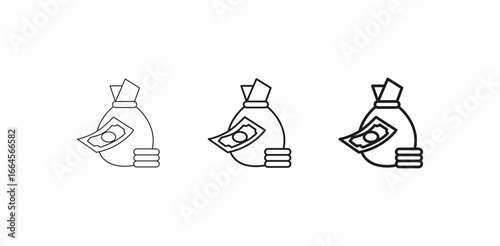 money bag coins icon sign vector