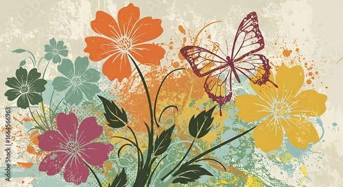 Floral Symphony: A Burst of Ink and Color