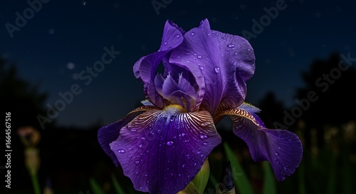 Night Bloom: Iris Under Starlight