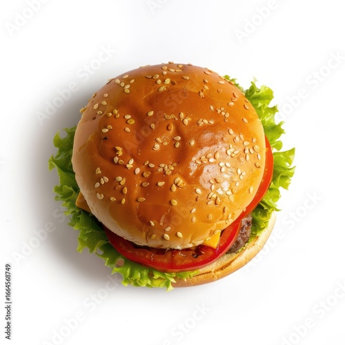 Wallpaper Mural Top-down view of a classic cheeseburger Torontodigital.ca