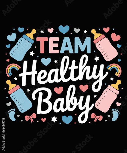 Funny Gender Reveal Party Team Healthy Baby