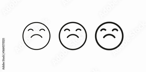 concerned sad face icon sign vector