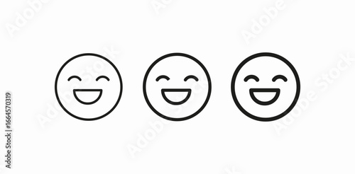 happy eyes mouth  icon sign vector