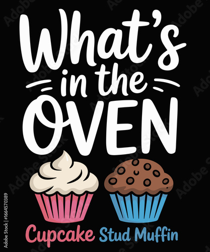Retro Funny Cupcake Muffin Gift Gender Reveal Pregnancy