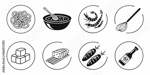 Collection of Food and Cooking Icons.