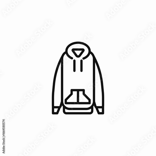 hoodie with front pocket icon sign vector