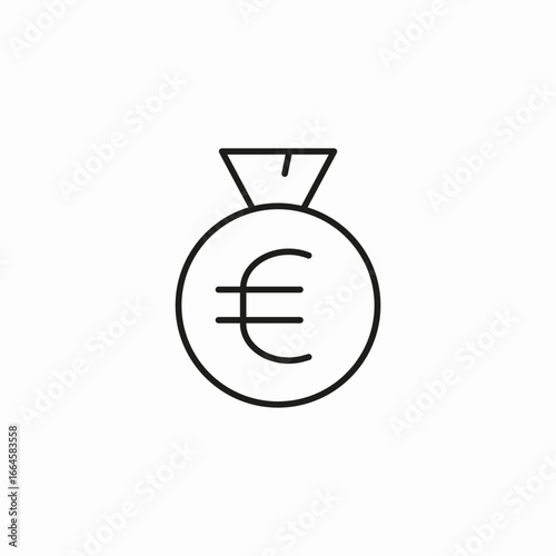 money bag euro icon sign vector