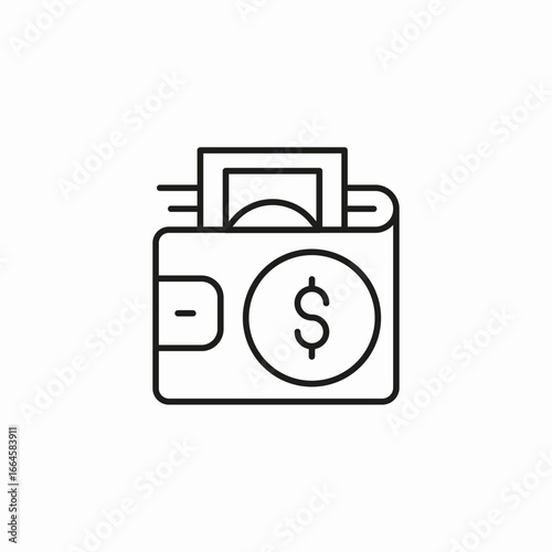 wallet cash icon icon sign vector