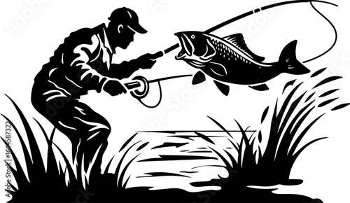"Serene Silhouettes: The Art of Fishing at Dusk"