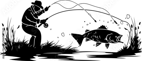 "Serene Silhouettes: The Art of Fishing at Dusk"