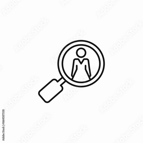 magnifying glass person icon sign vector