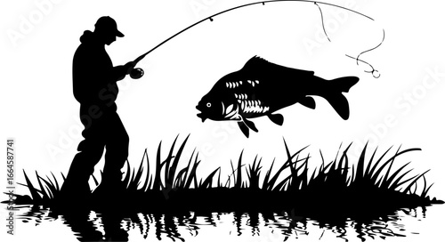 "Serene Silhouettes: The Art of Fishing at Dusk"