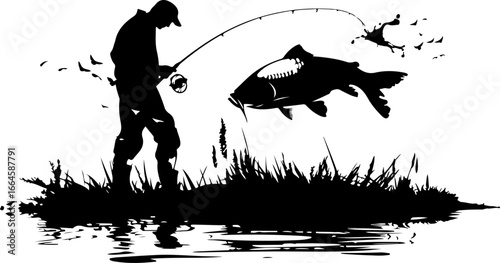 "Serene Silhouettes: The Art of Fishing at Dusk"