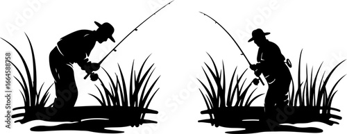 "Serene Silhouettes: The Art of Fishing at Dusk"
