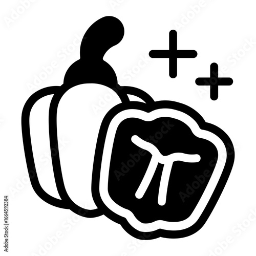 This Bell Pepper icon is suitable for Vegetables, Vegetarian, Organic Food, etc.