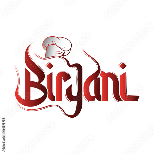 Biryani text transparent background Biryani restaurant traditional text effect png vector 