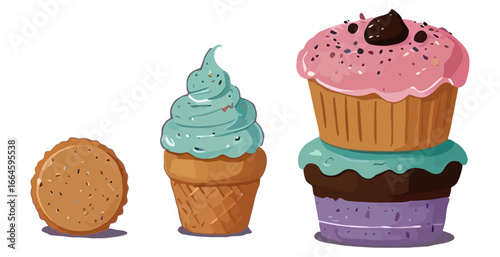 Art of assortment of desserts