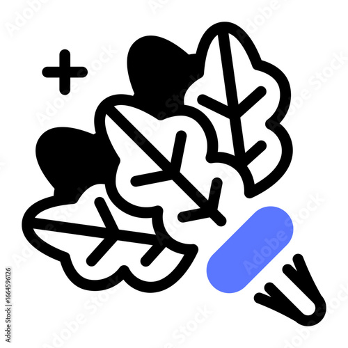 This Spinach icon is suitable for Vegetables, Vegetarian, Organic Food, etc.