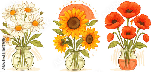 Art of flowers in vases