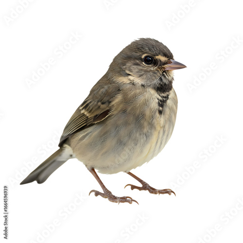 Small Brown Bird on Black Background isolated on transparent background