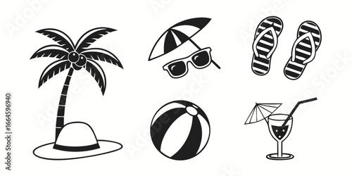 Summer Beach Vacation Icons Collection