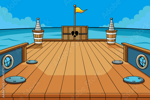 Wooden Ship Deck Illustration
