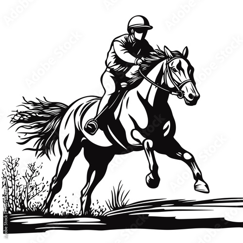 Jockey on Galloping Horse Artwork