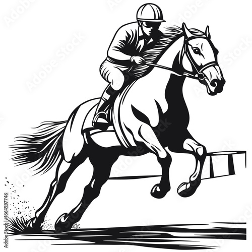 Jockey on Galloping Horse Artwork