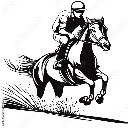 Jockey on Galloping Horse Artwork