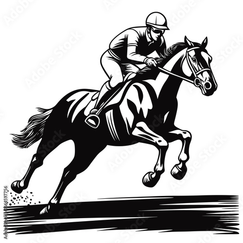 Jockey on Galloping Horse Artwork