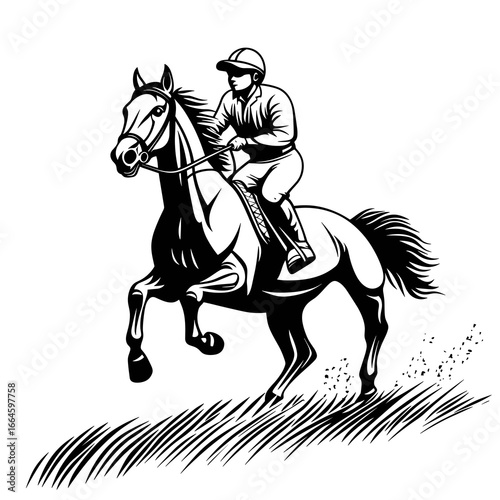 Jockey on Galloping Horse Artwork