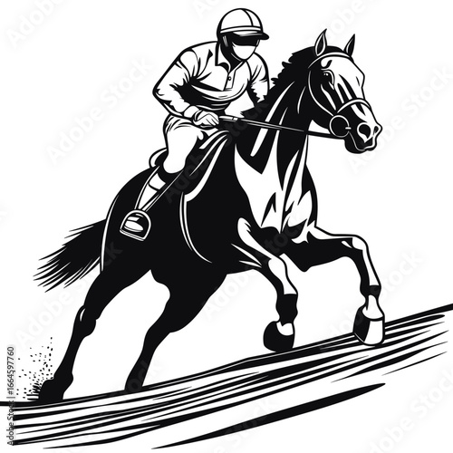 Jockey on Galloping Horse Artwork