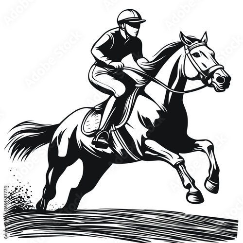Jockey on Galloping Horse Artwork