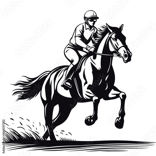 Jockey on Galloping Horse Artwork