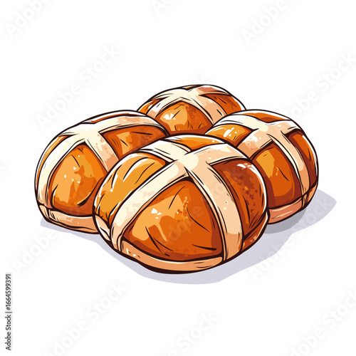 Freshly baked hot cross buns