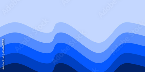 Abstract blue gradient background pattern like waves in the ocean.