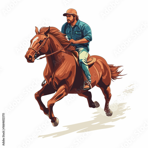 Dynamic horseback rider in action