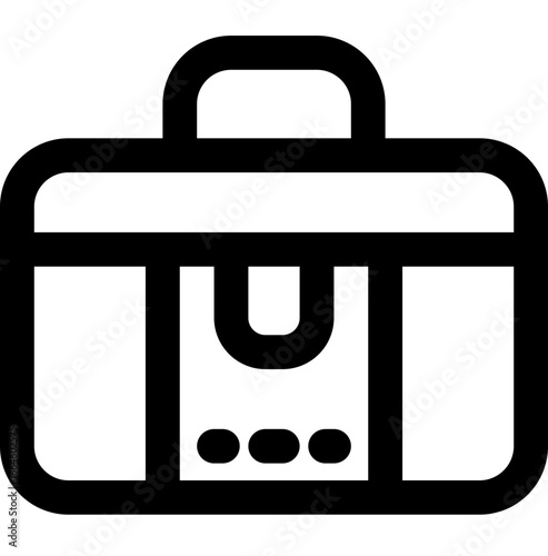 briefcase icon on square internet button