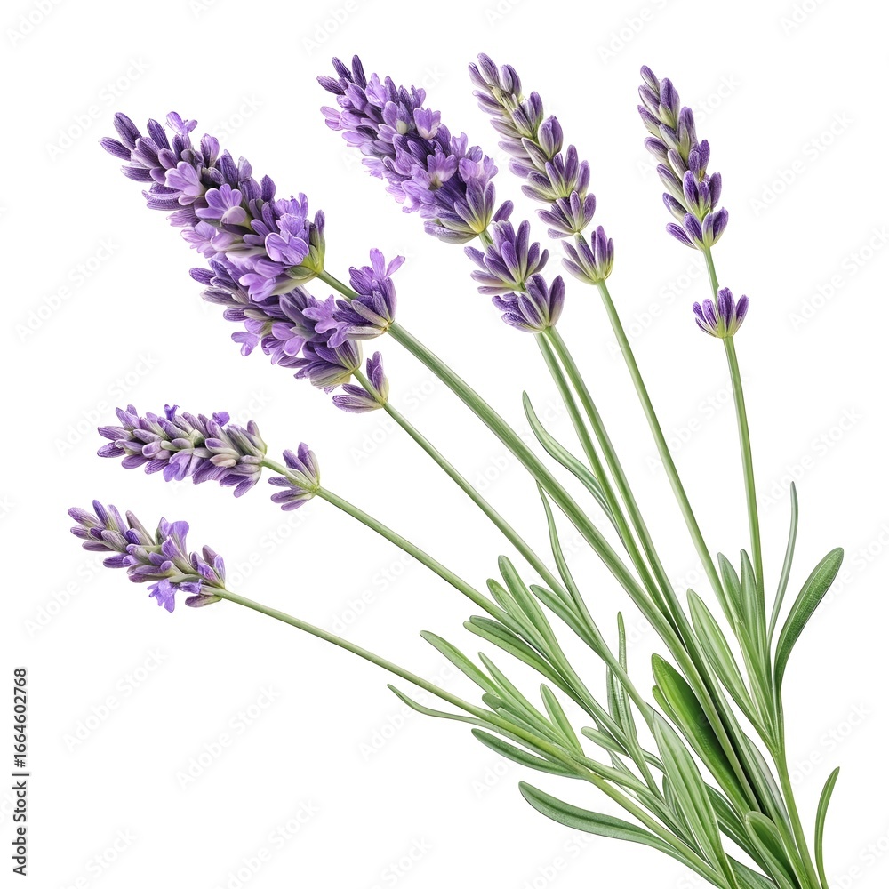 Obraz premium Egyptian Lavender Exotic Bloom with Fragrant Purple Spikes and Timeless Botanical Elegance Captured in Minimalist Still Life on Pure White Background for Herbal and Aromatherapy Stock Photography
