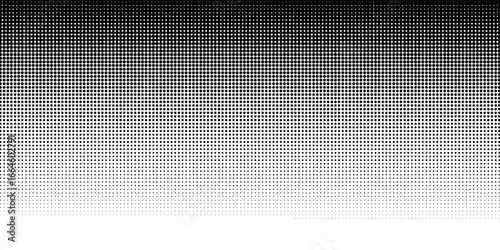 Dotted halftone gradient texture. Vanishing polka dot background. Repeating dots gradation pattern background. Black fading comic pop art overlay backdrop. Halftone raster effect wallpaper. Vector