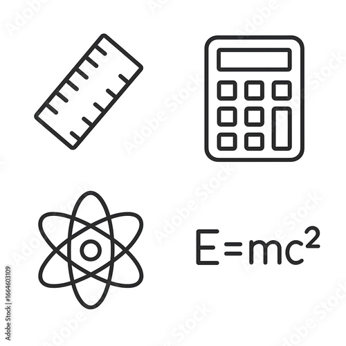 black and white icons set