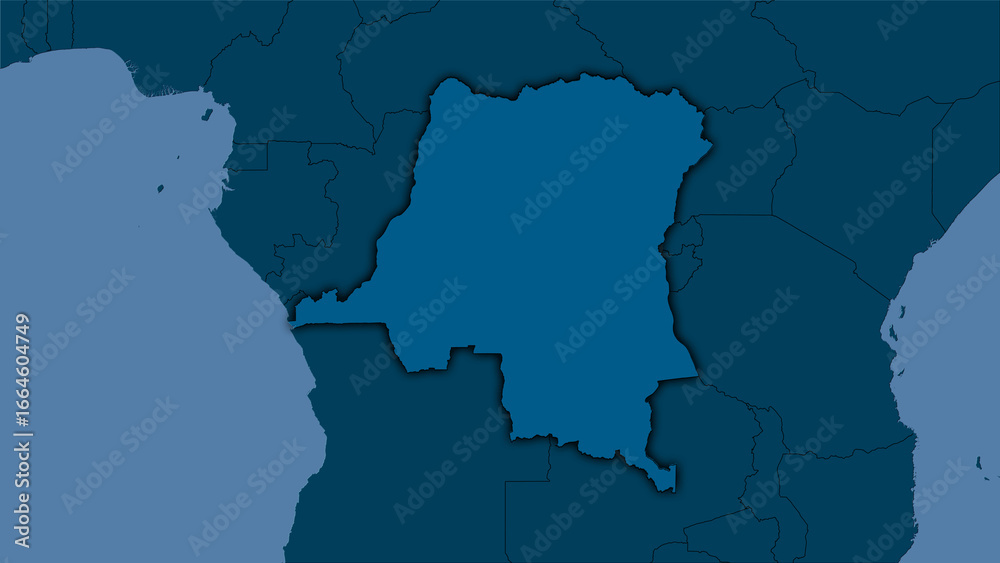 Fototapeta premium Congo Kinshasa, solid - dark glow