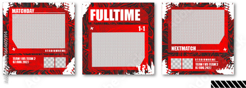 Sport Social Media Post Template , Football Match Day , Full Time , Next Match