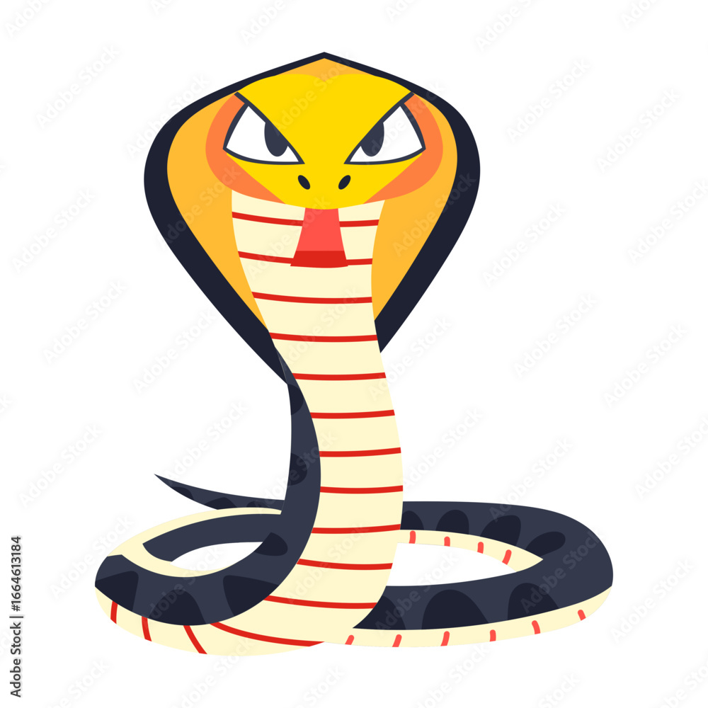 Fototapeta premium A flat style icon representing cranky cobra