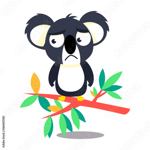 A flat style icon showing cranky koala